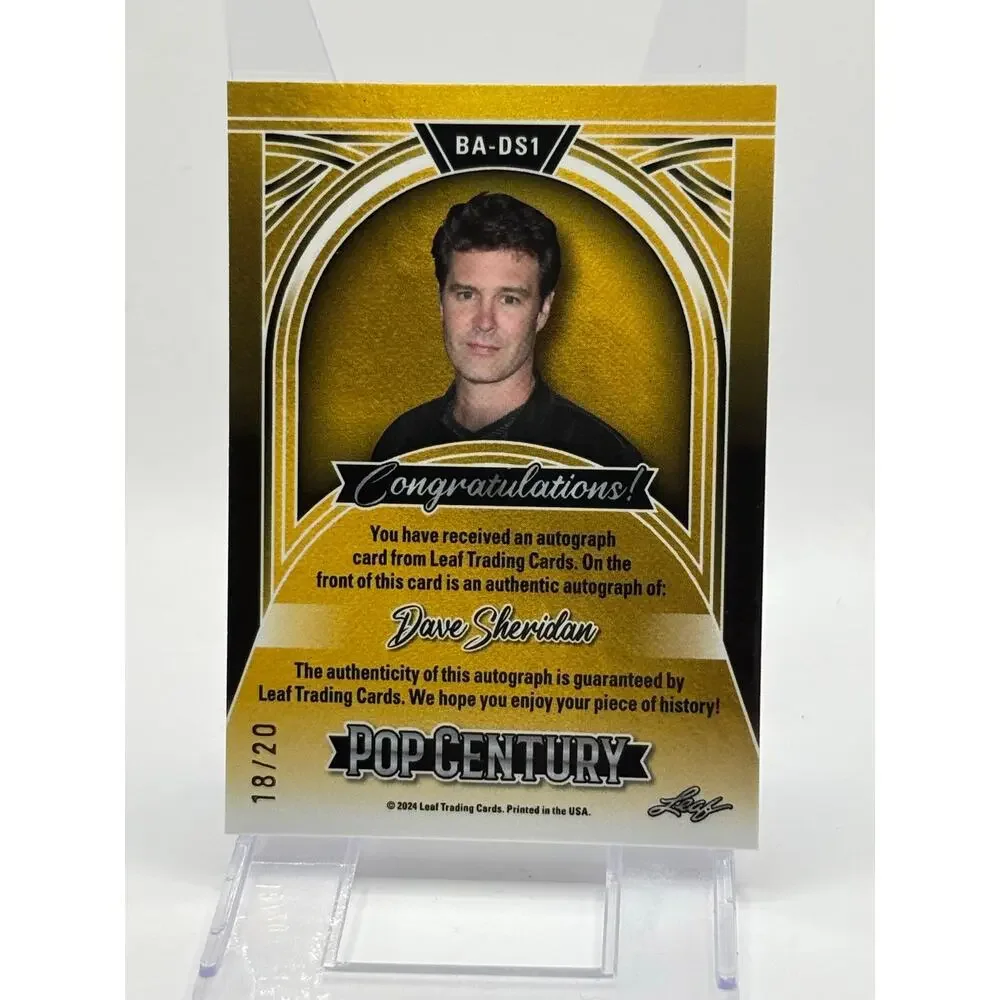 2024 Leaf Metal Pop Century Dave Sheridan Silver Shimmer Auto 18/20 Scary Movie